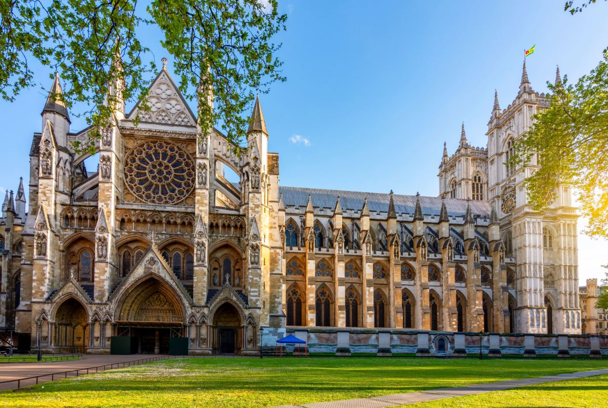 The west front of Westminster Abbey in London